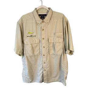 Exofficio Tan Short Sleeve Fishing Shirt Size M Lightweight Outdoor Gorpcore
